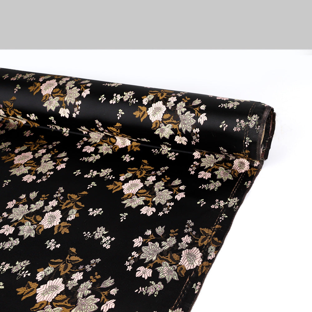 Lilly Satin Jacquard - Black / Rose Gold