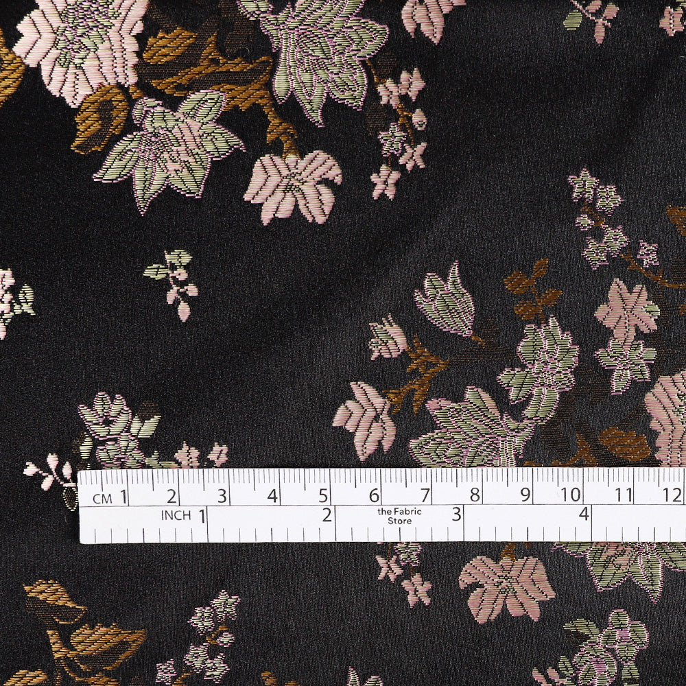 Lilly Satin Jacquard - Black / Rose Gold