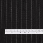 Semi-Sheer Pinstripe Poly Suiting - Black