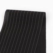 Semi-Sheer Pinstripe Poly Suiting - Black