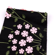 Fairy Foxglove Appliqué Satin - Black