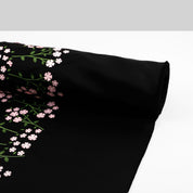 Fairy Foxglove Appliqué Satin - Black