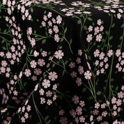 Fairy Foxglove Appliqué Satin - Black