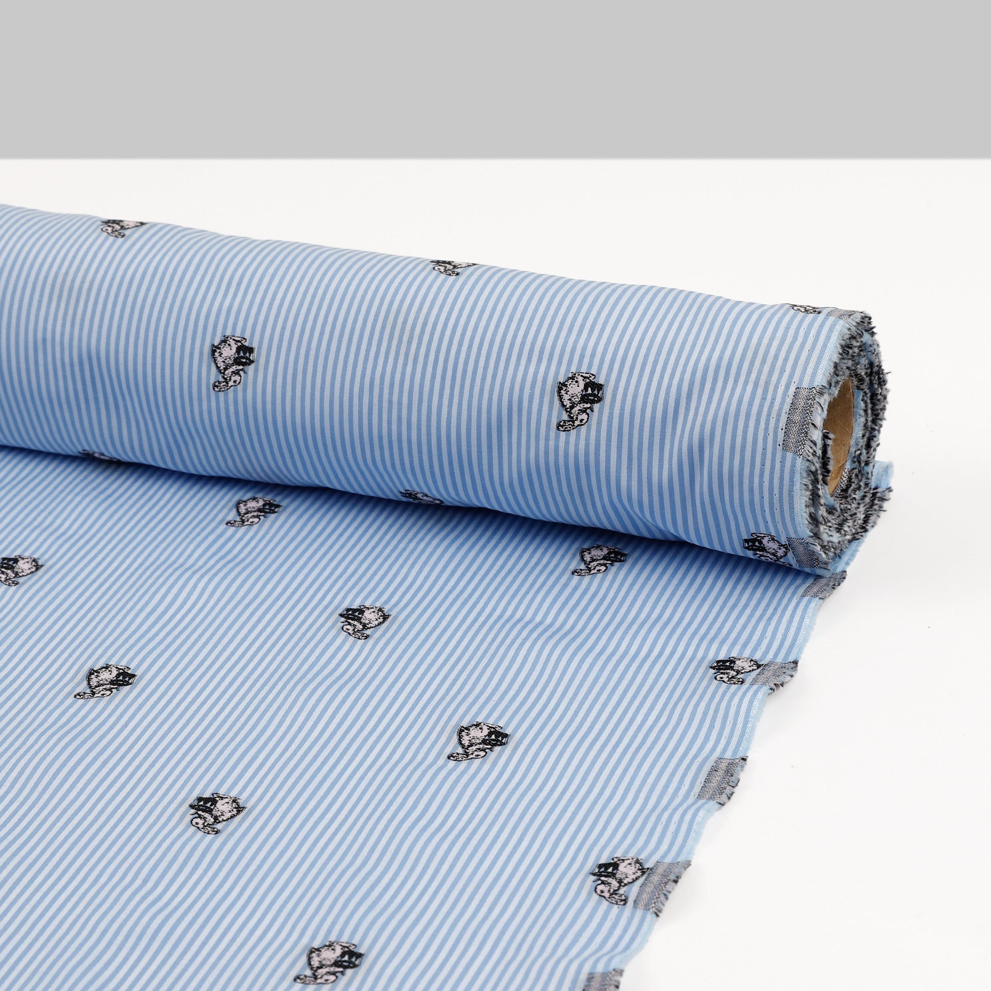 Bunny Drummer Stripe Cotton - Sky