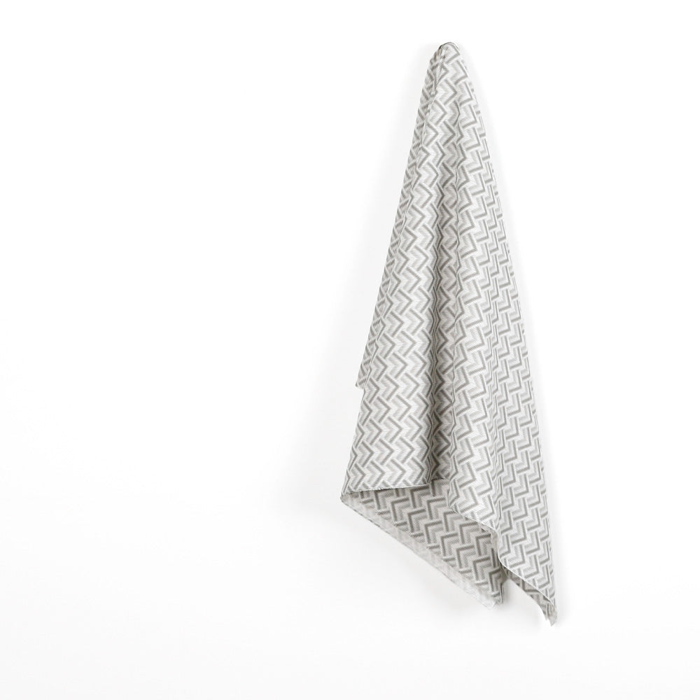 Chevron Midweight Linen / Cotton - Grey