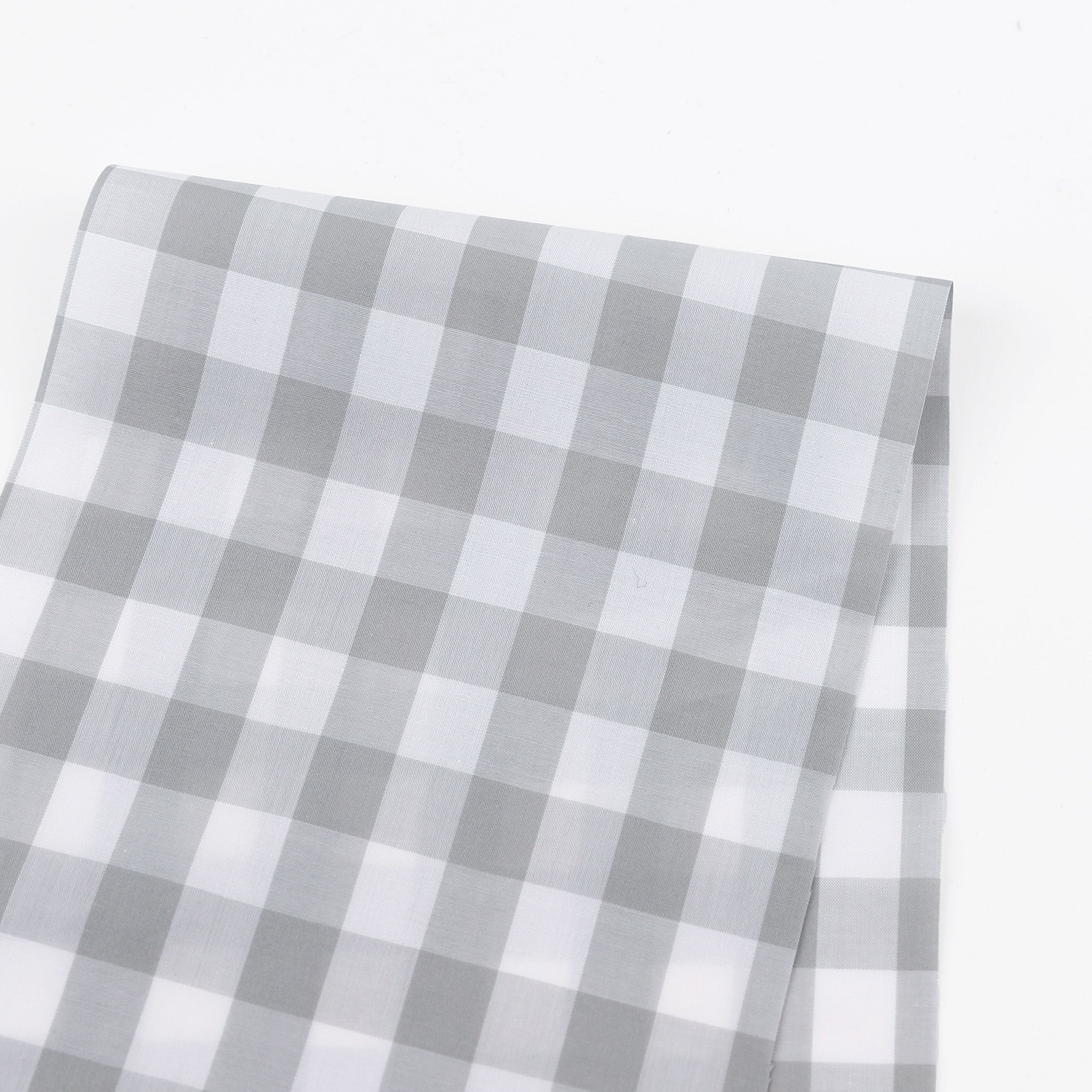 Gingham Cotton Shirting - Grey