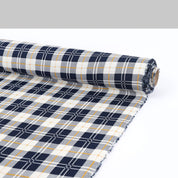 Plaid Viscose / Rayon Crepe - Ink / Ivory