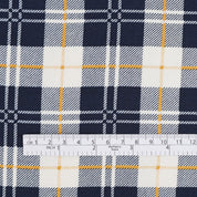 Plaid Viscose / Rayon Crepe - Ink / Ivory