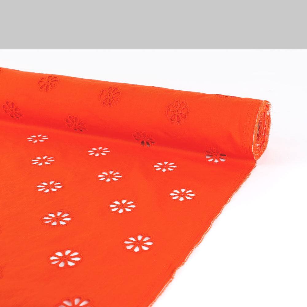 Daisy Cotton Broderie Anglaise - Firethorn