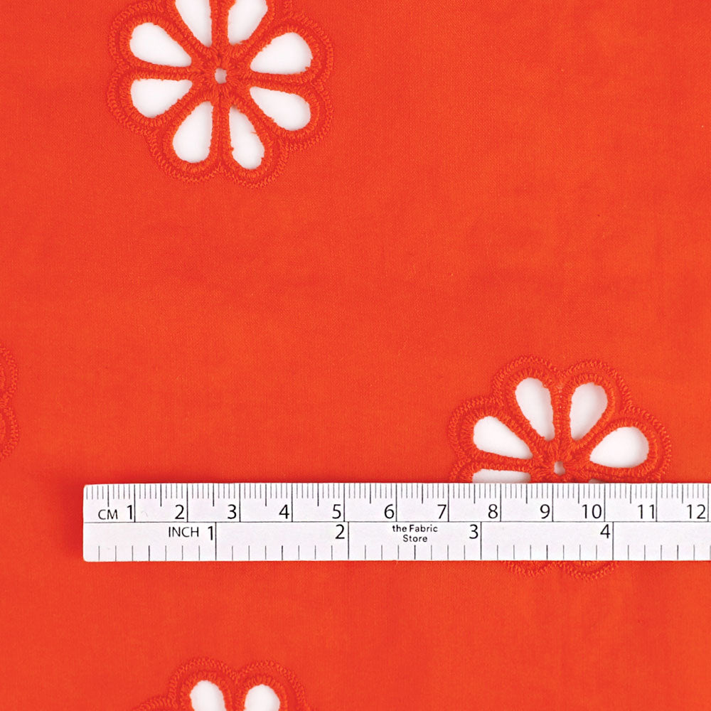 Daisy Cotton Broderie Anglaise - Firethorn