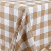 Textured Check Cotton / Linen - Tea
