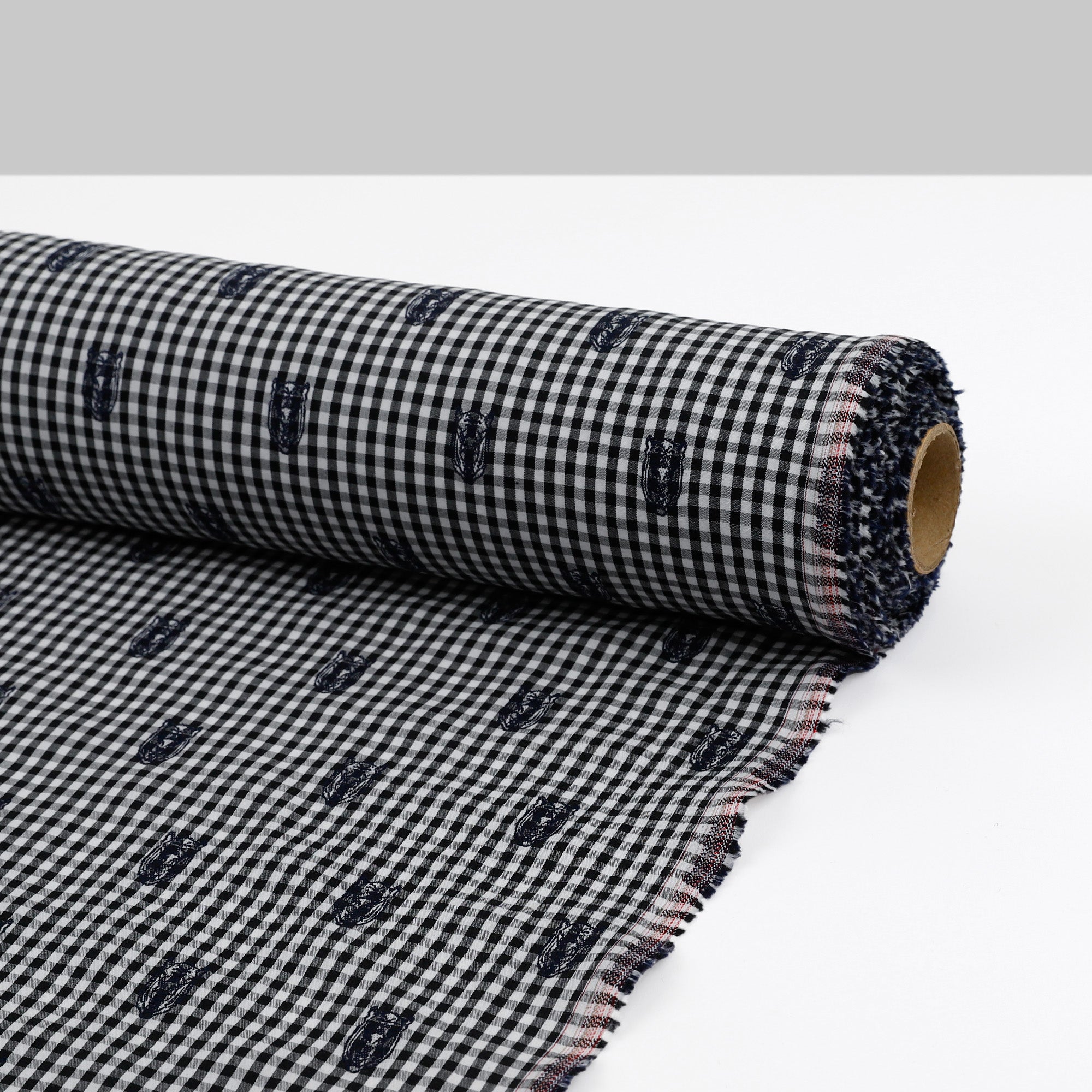 Bat Gingham Cotton - Black