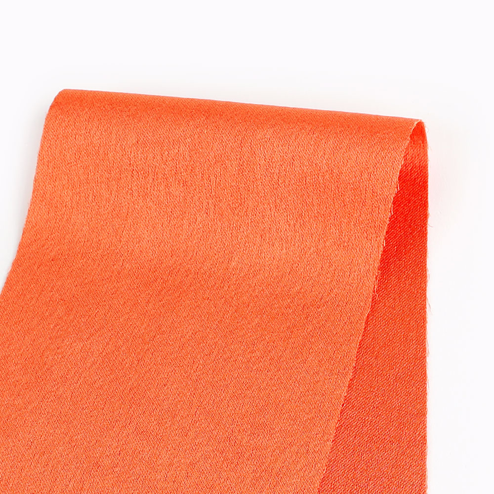 Double Faced Poly Satin - Flame