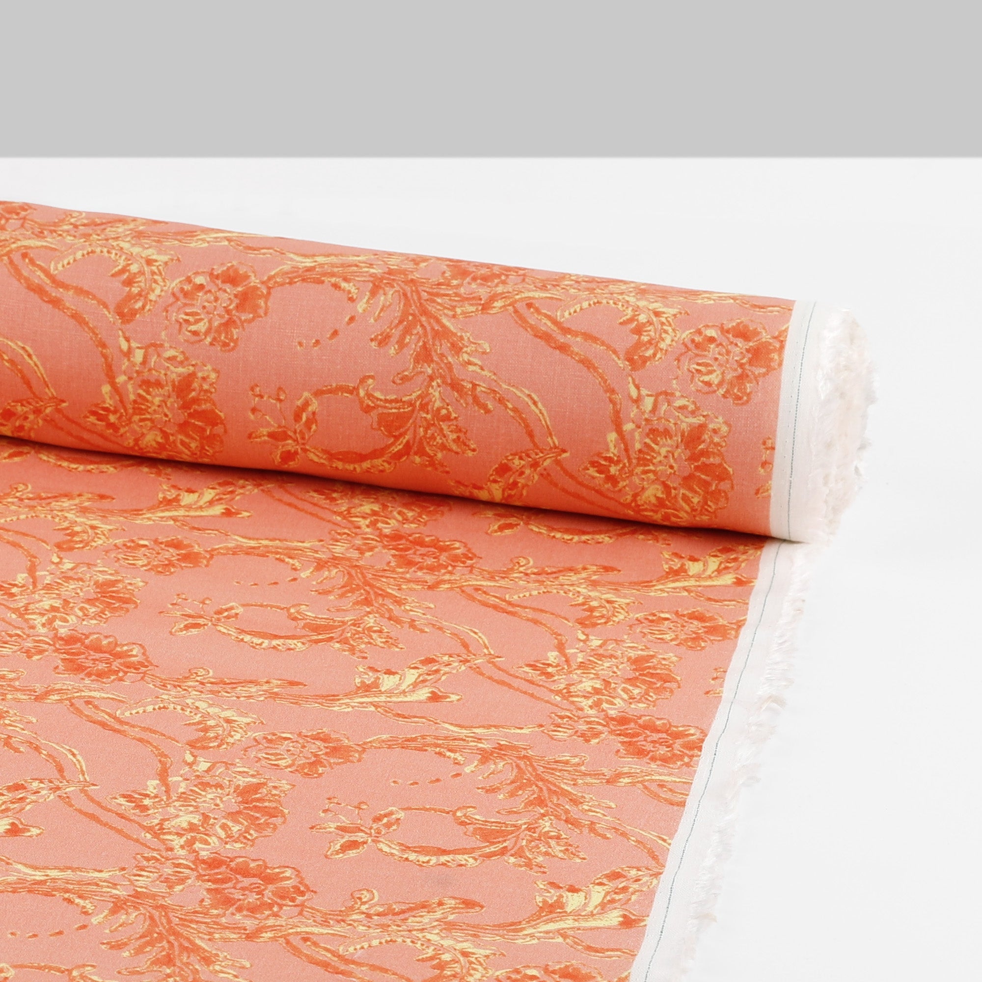 Renaissance Foliage Linen - Peach