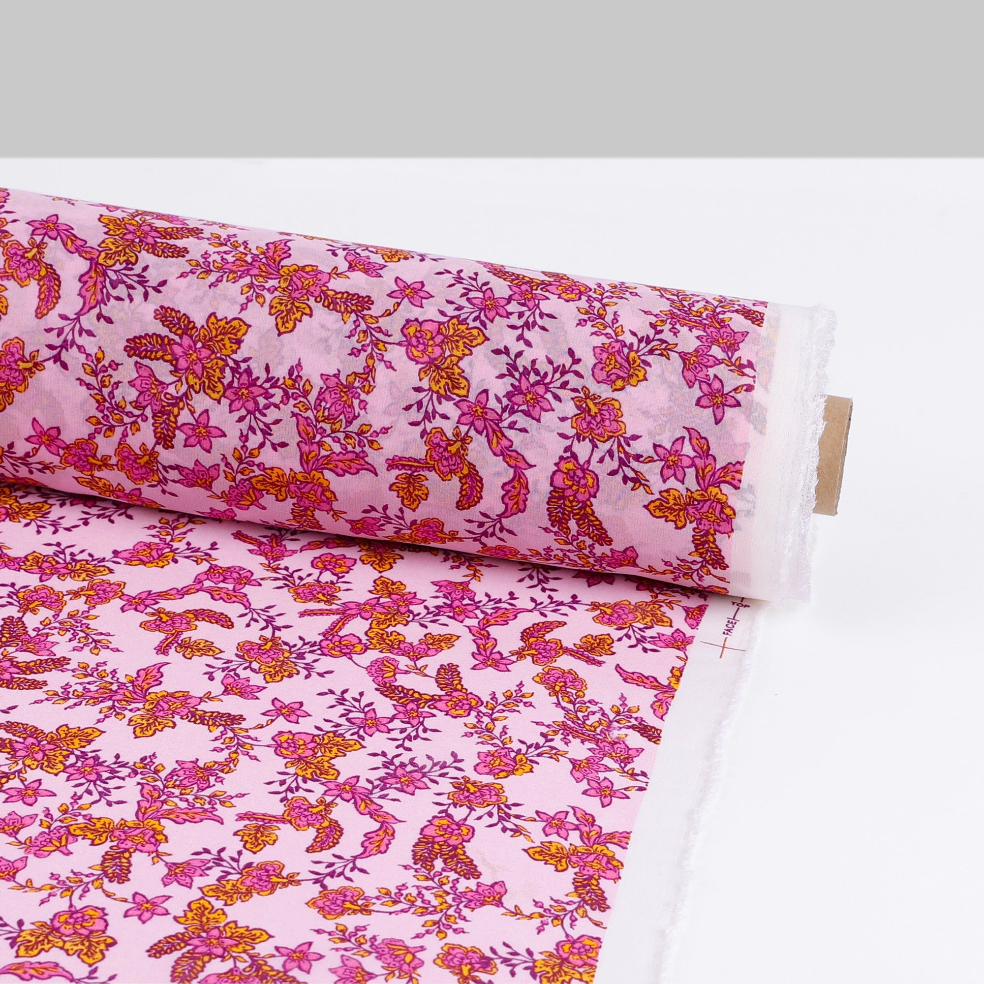 Flowering Vine Silk Georgette - Pink