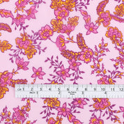 Flowering Vine Silk Georgette - Pink