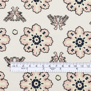 Griffin Motif Silk / Linen - Powder Pink