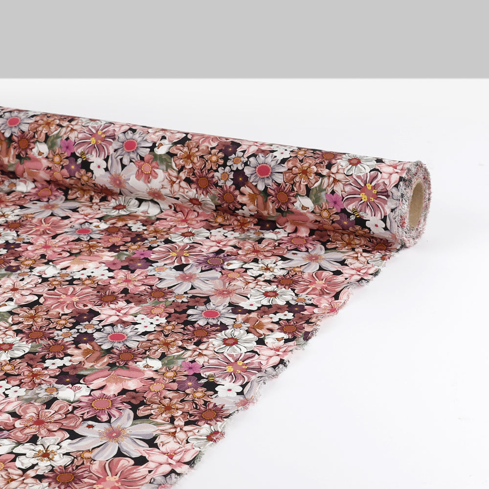 Flower Bed Silk Crepe de Chine - Blush