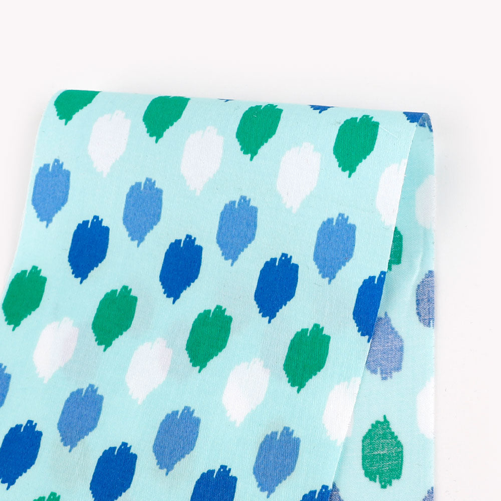 Paintstroke Cotton Sateen Shirting - Aquamint