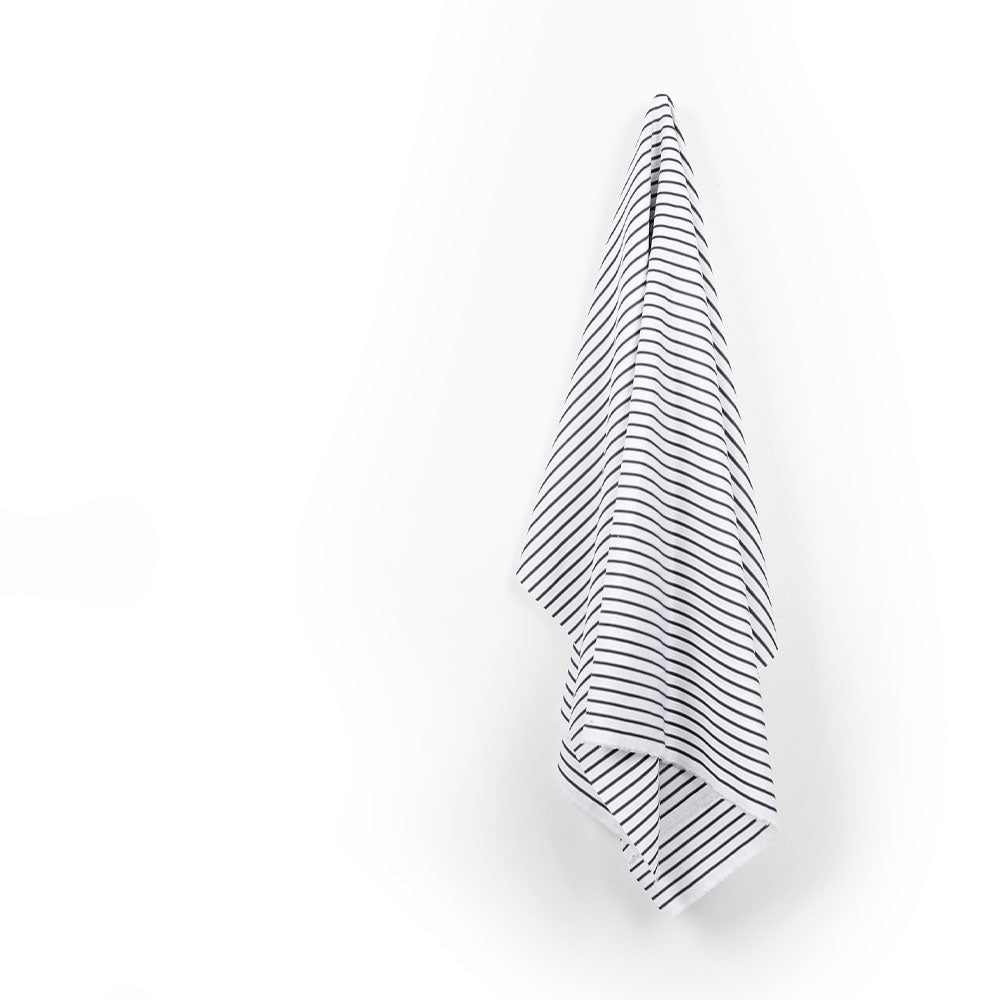 Ottoman Stripe Shirting - Black / White