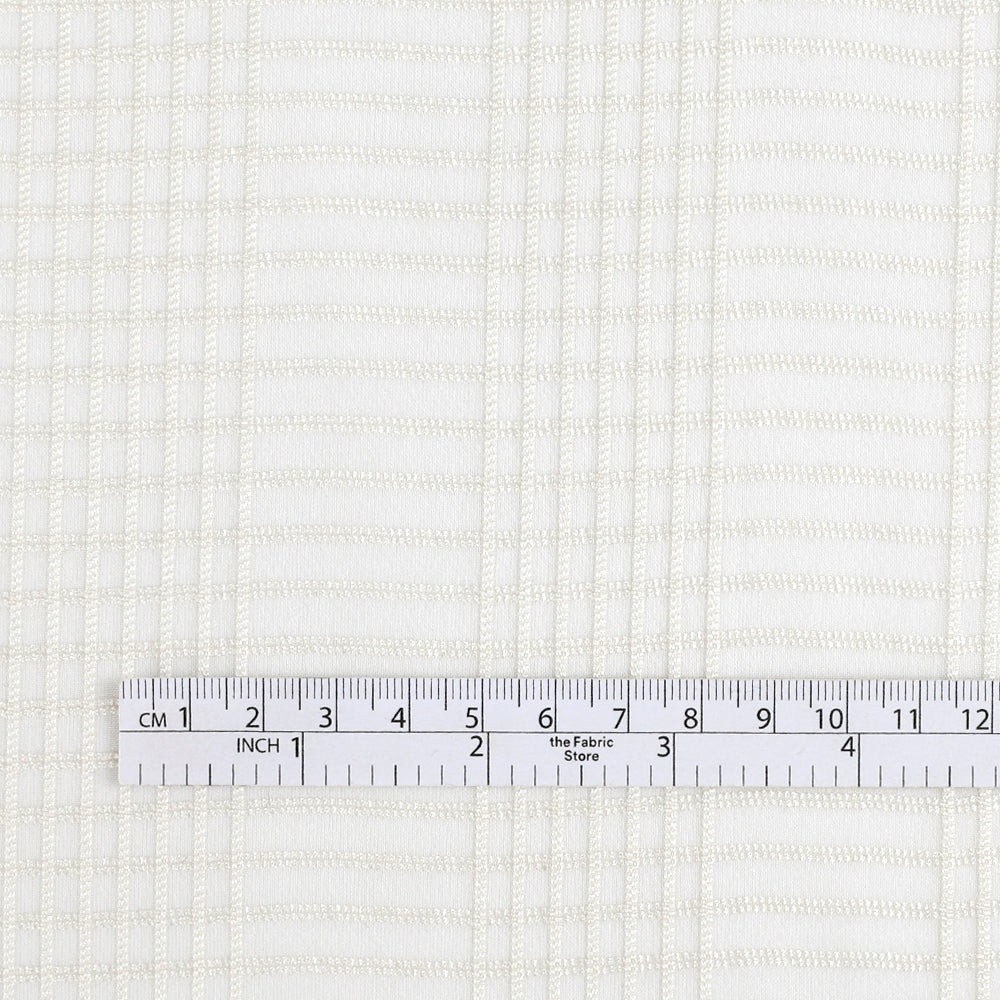Sheer Check Silk - Warm Ivory