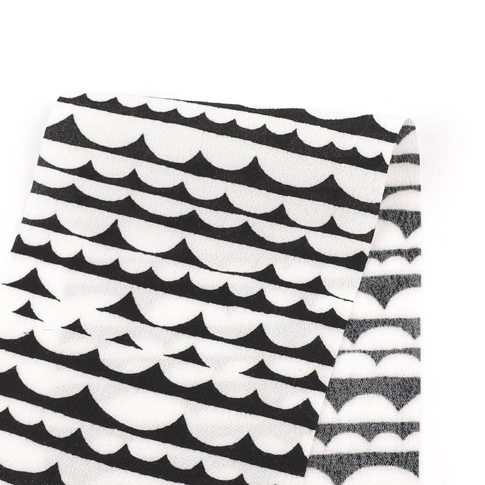 Pelta Stripe Viscose Crepe - Black / White