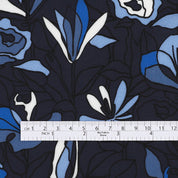 Hand-drawn Iris Viscose Challis - Midnight