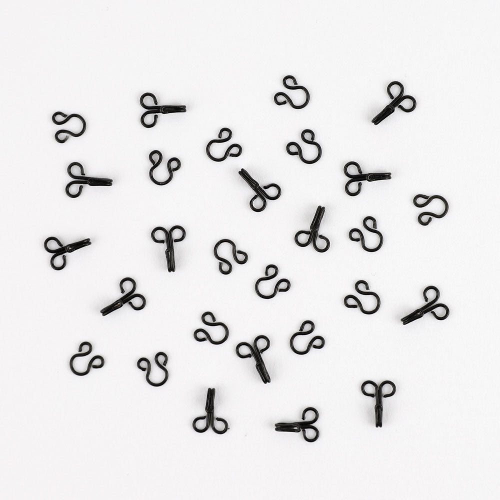 Hook & Eye Sets 10mm - Black