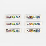 KATM Woven Labels - Rainbow Handmade (cream)