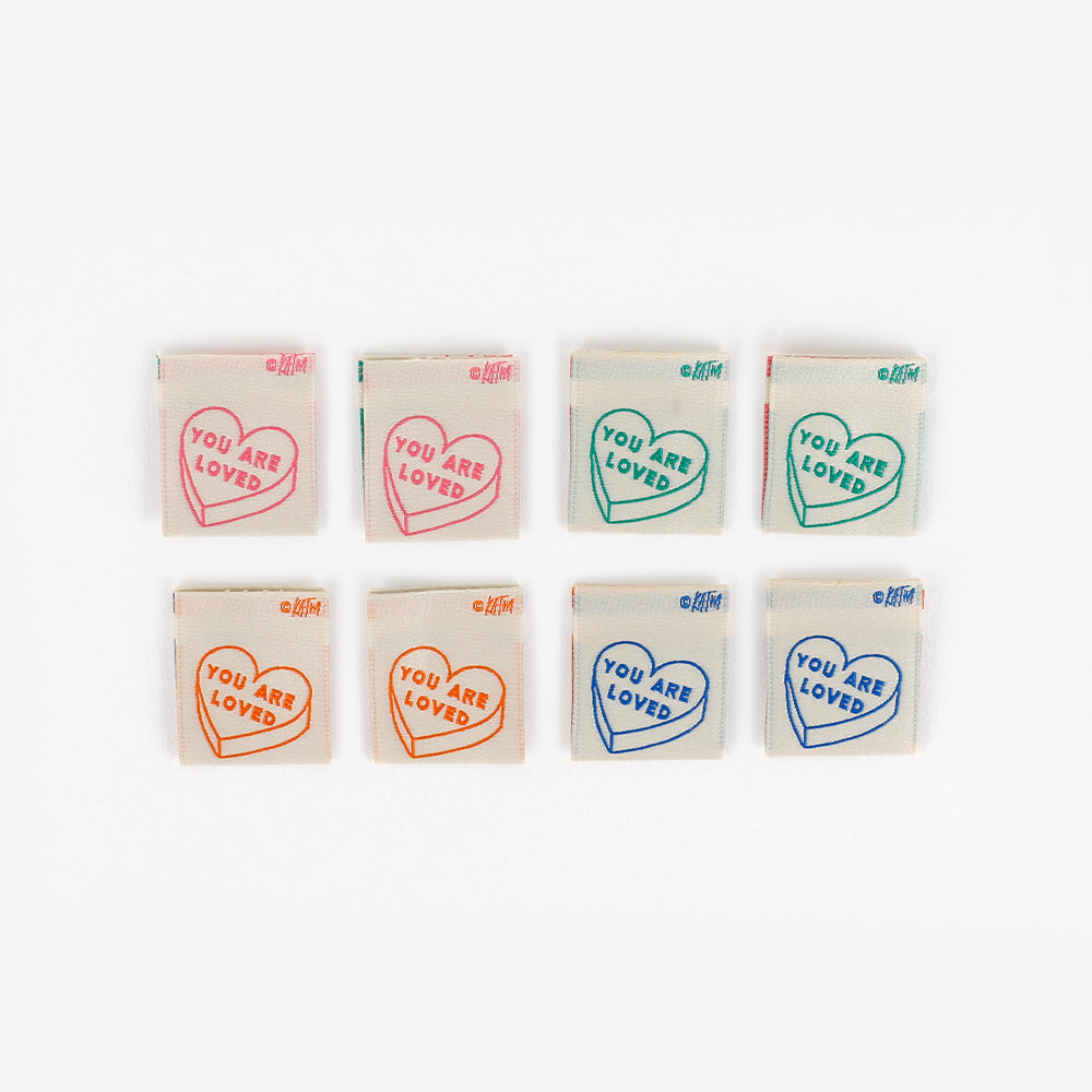KATM Woven Labels - You Are Loved (Hearts)