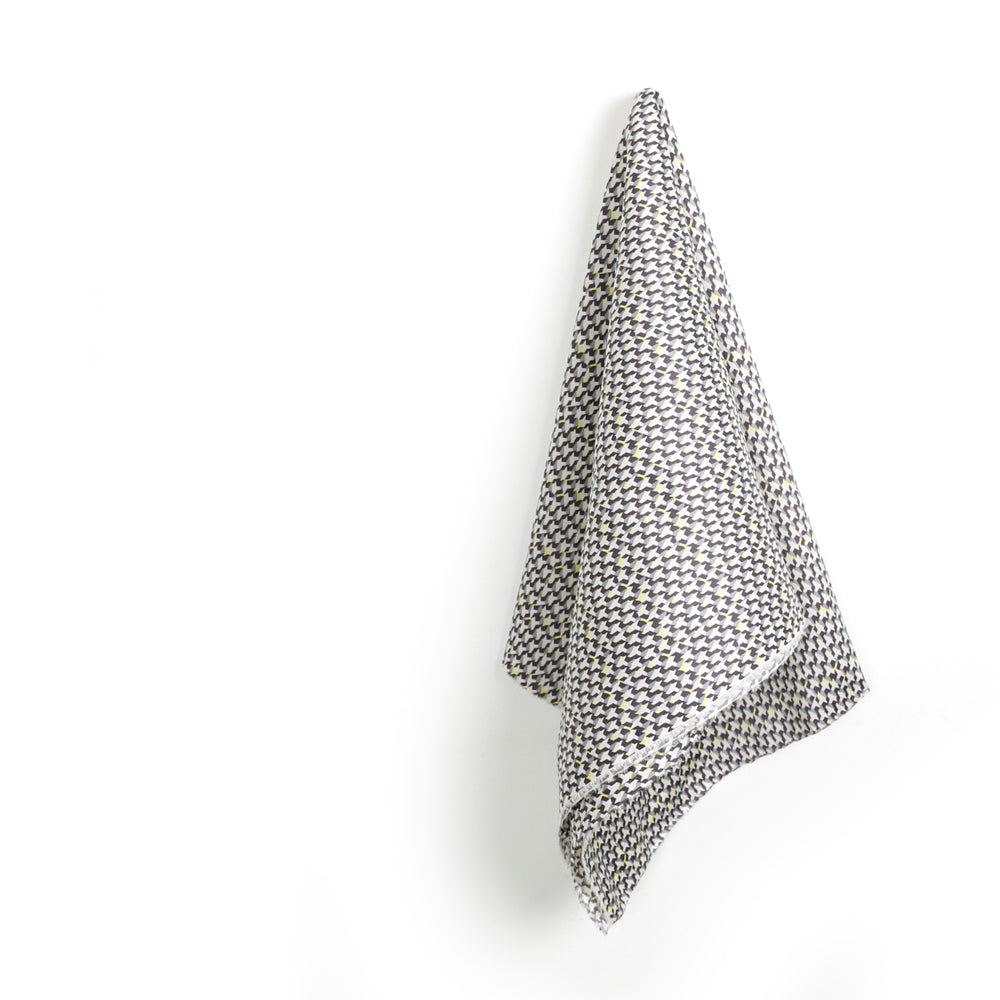 Axonometric Cotton Sateen - White / Slate