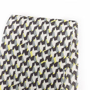 Geo Houndstooth Cotton Sateen - White / Slate