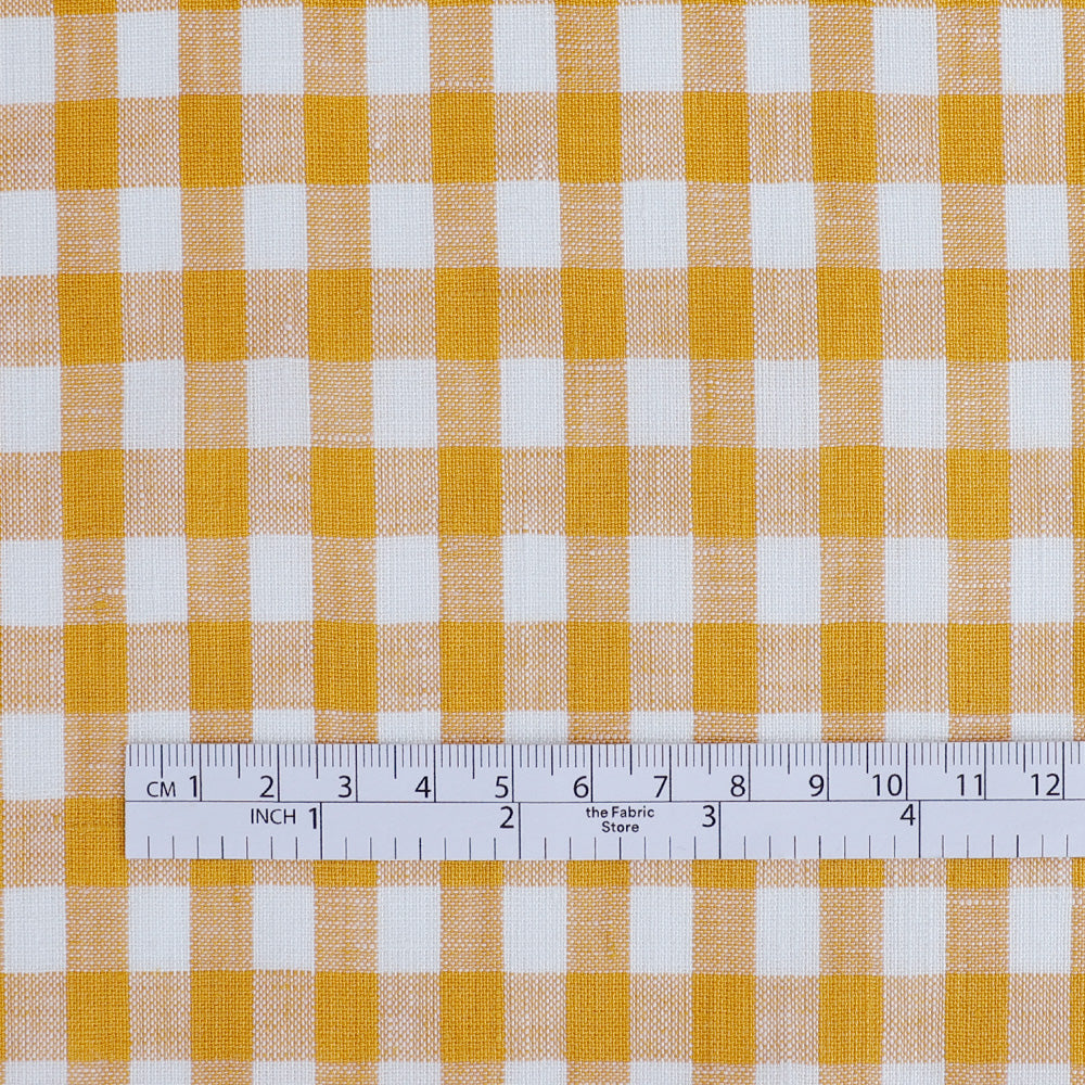 Gingham Linen - Canary