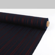 Sateen Stripe Double Georgette - Night / Chianti