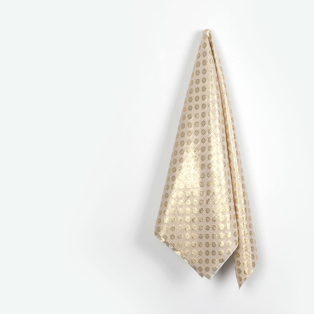 Metallic Jasmine Silk Jacquard - Ivory / Gold