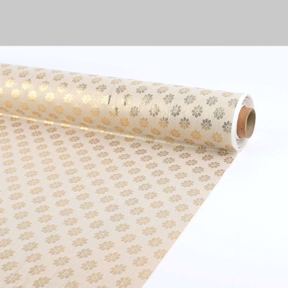 Metallic Jasmine Silk Jacquard - Ivory / Gold