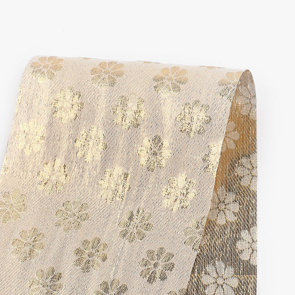 Metallic Jasmine Silk Jacquard - Ivory / Gold