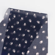 Mini Palm Leaf Silk Georgette - Navy