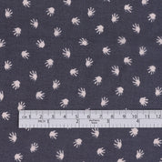 Mini Palm Leaf Silk Georgette - Navy