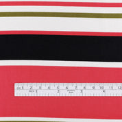 Multi Stripe Silk Twill - Strawberry Patch