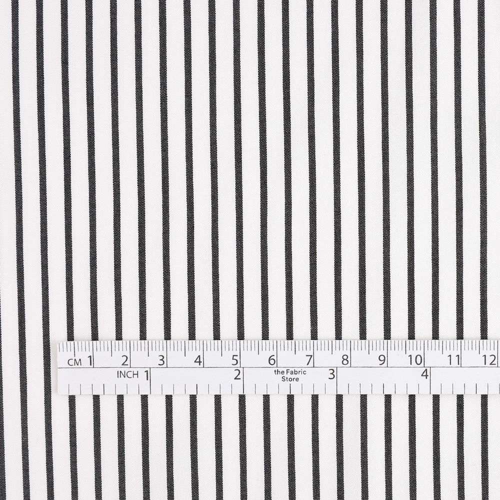 Music Stripe Stretch Cotton / Nylon - Black