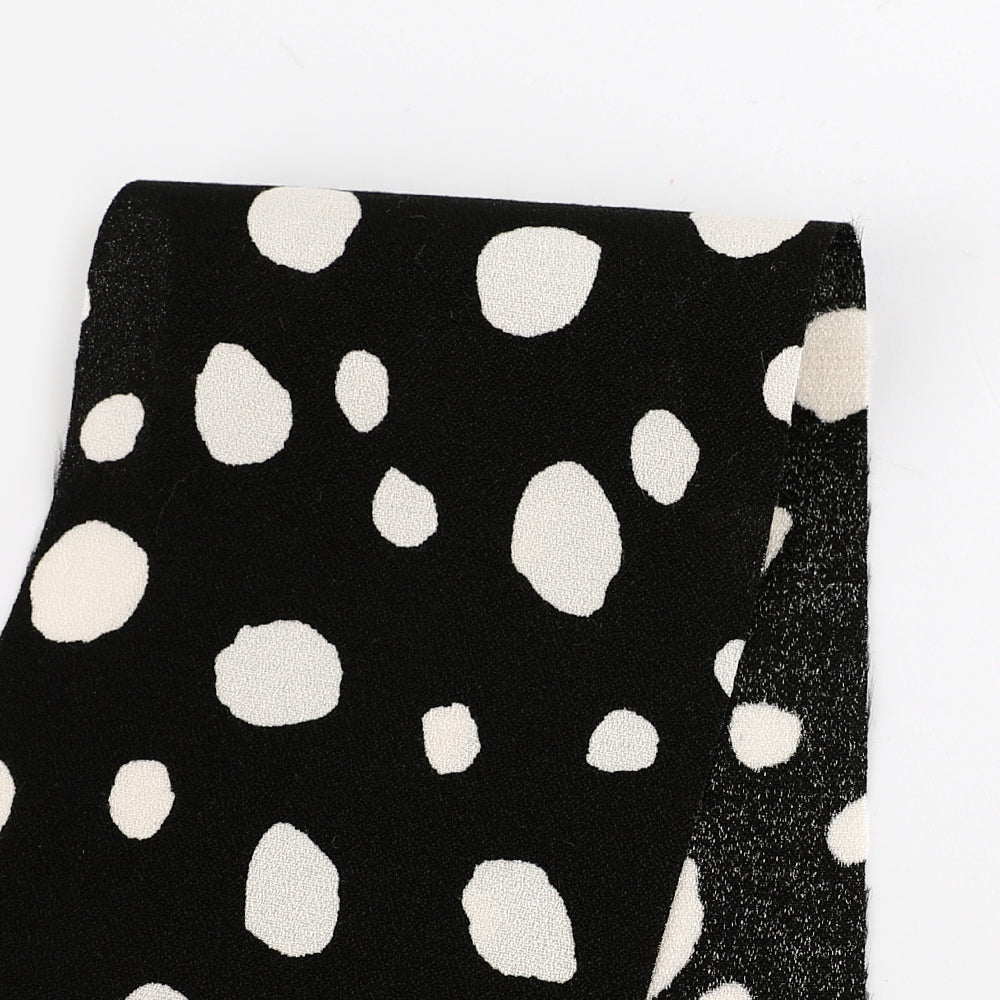 Pebble Spot Viscose / Rayon Crepe - Black