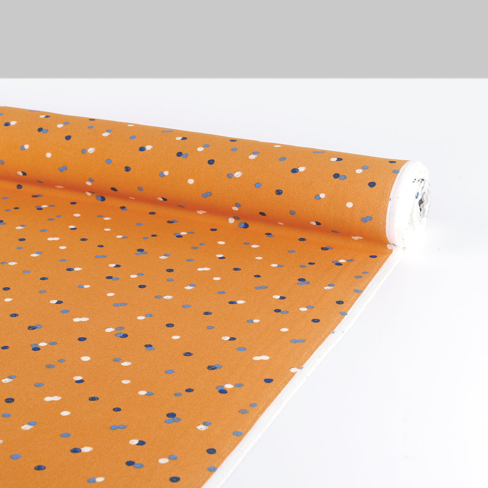 Drawn Dot Poly Crepe - Clementine