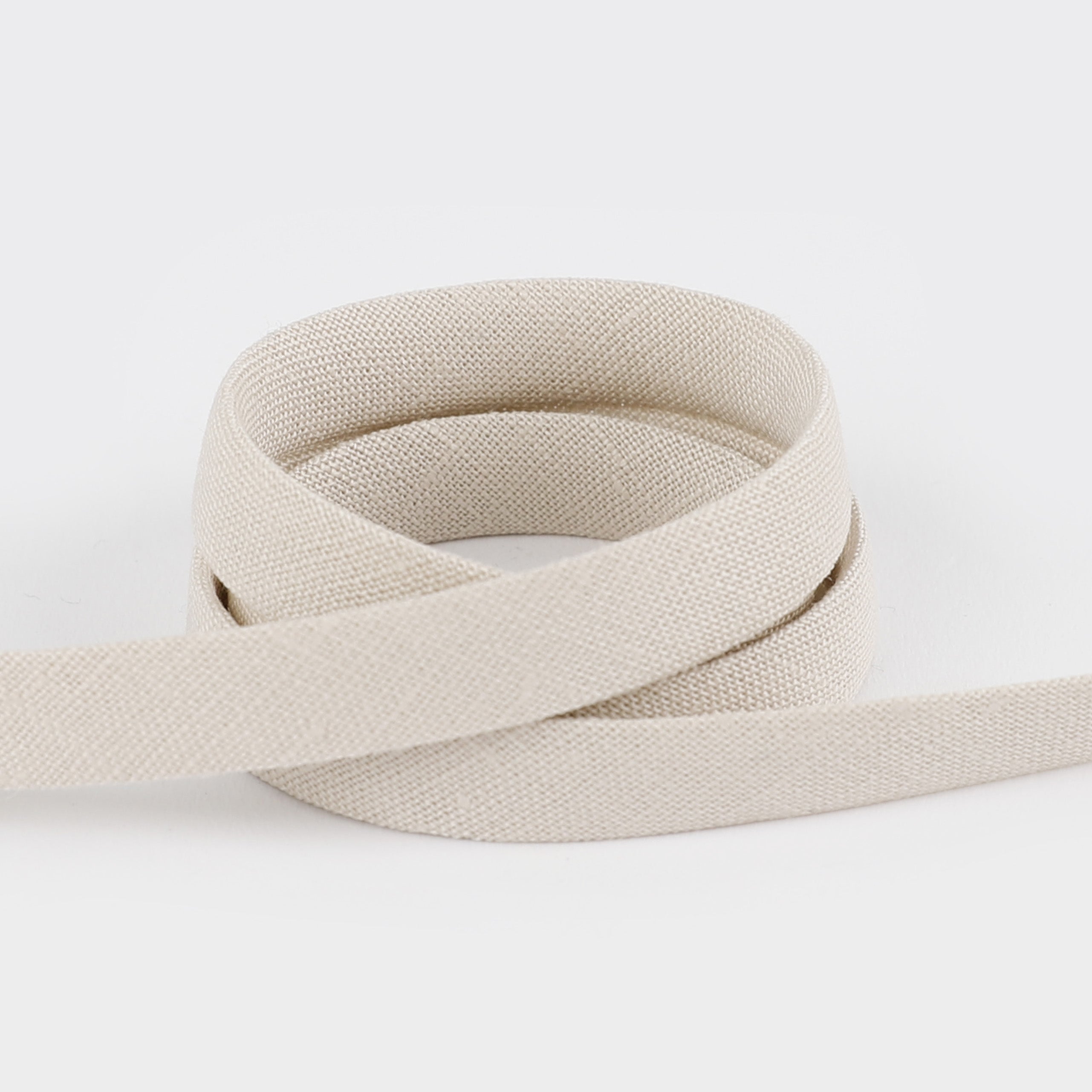 Organic Linen Bias Binding - Bone