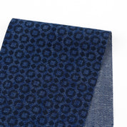 Circle Print Cotton Chambray - Indigo