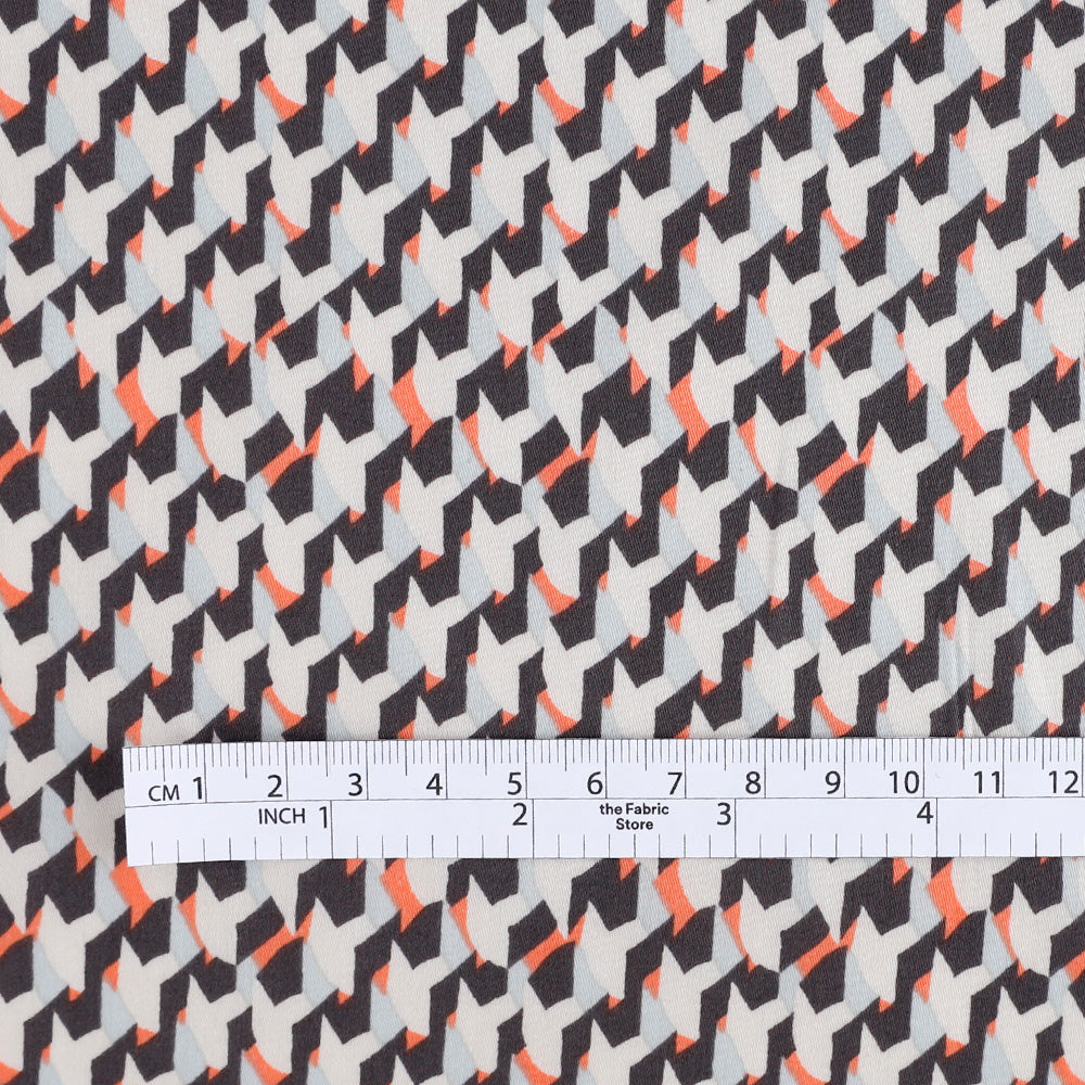 Axonometric Cotton Sateen - Ecru / Shark