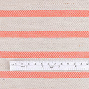 Striped Linen / Rayon - Natural / Coral