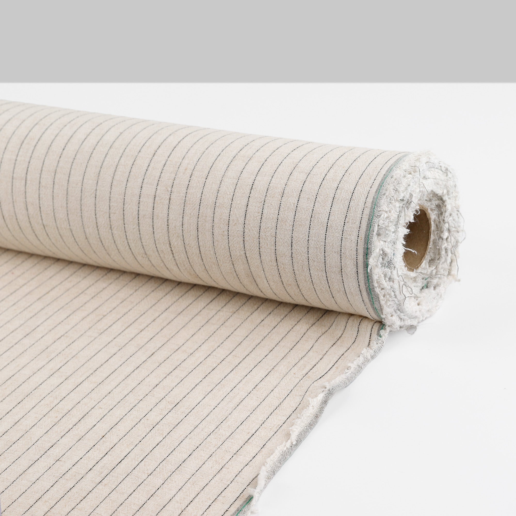 Pinstripe Rayon / Linen Crepe - Natural