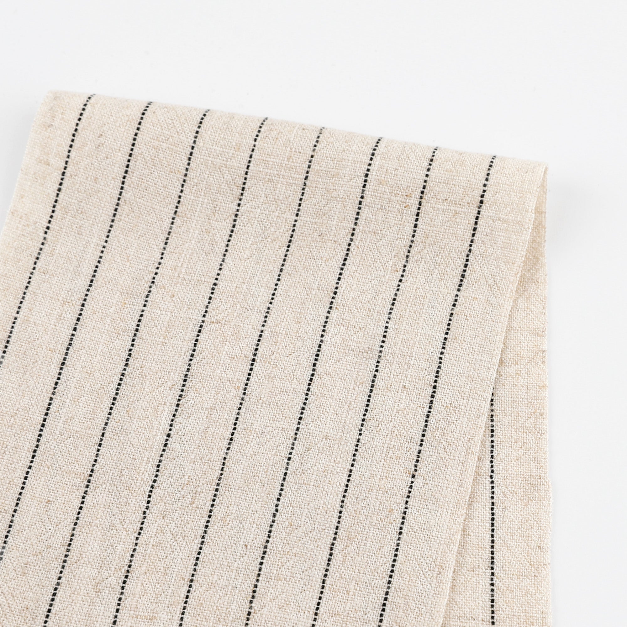 Pinstripe Rayon / Linen Crepe - Natural