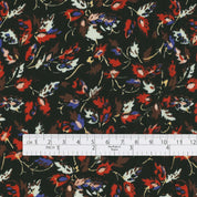 Rustling Leaves Viscose Crepe - Black